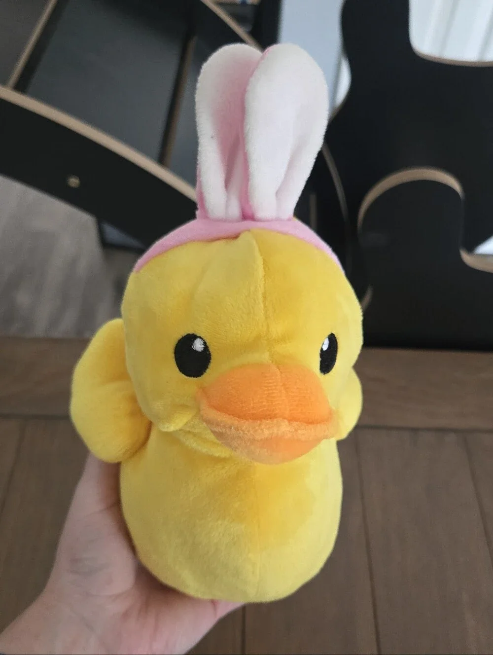 Plush Yellow Duck Easter Pink Bunny Ears